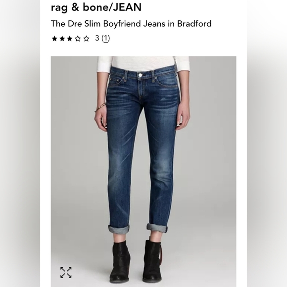 Rag And Bone Dre Boyfriend Jeans Sz 27.  Color Beverlys Made In USA - Picture 1 of 10